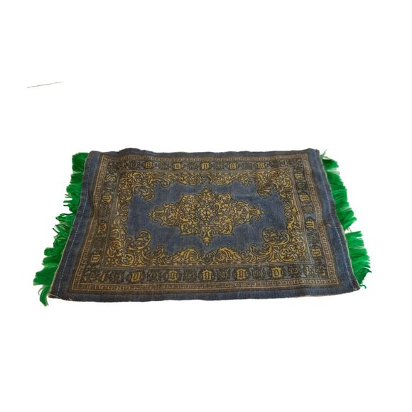 Vtg Dollhouse 1:12 Wood Dining Room Table Chairs China Hutch Shelf Buffet Rug - Picture 9 of 11